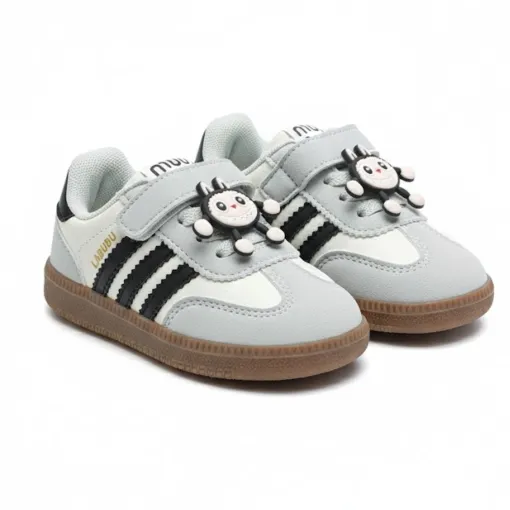 Grey & White Baby Sneakers 